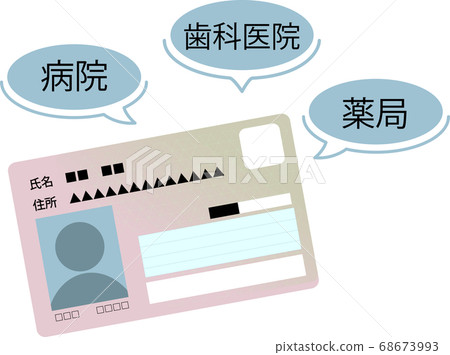 My number card image that can be used as an insurance card My number card image that can be used as an insurance card 68673993