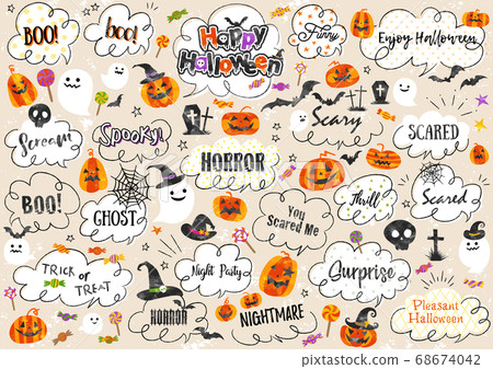 水彩萬聖節講話泡泡套 68674042