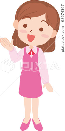 一個穿著制服的女人現身她的手 一個穿著制服的女人現身她的手 68674567