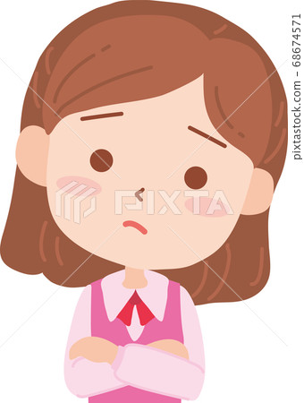擔心的製服女人 擔心的製服女人 68674571