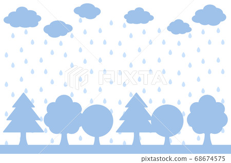 Tree background rectangle rain - Stock Illustration [68674575] - PIXTA