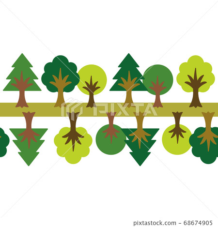 Tree seamless pattern green - Stock Illustration [68674905] - PIXTA