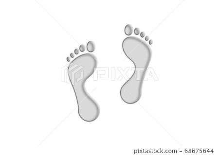 Wet footprint isolated on white background. Wet footprint isolated on white background. 68675644