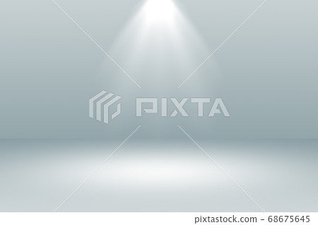 Studio room of White stage with spot lighting in gray background. Studio room of White stage with spot lighting in gray background. 68675645