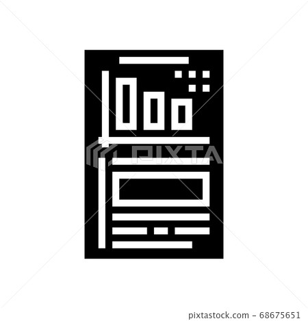 financial report document with chart glyph icon vector illustration financial report document with chart glyph icon vector illustration 68675651
