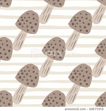 Pale forest seamless pattern with mushroom 68675958