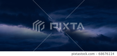 Parallel dramatic storm clouds space Parallel dramatic storm clouds space 68676114