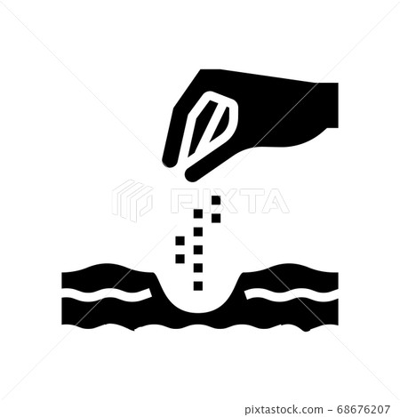 hand sowing seeds in ground glyph icon vector illustration hand sowing seeds in ground glyph icon vector illustration 68676207