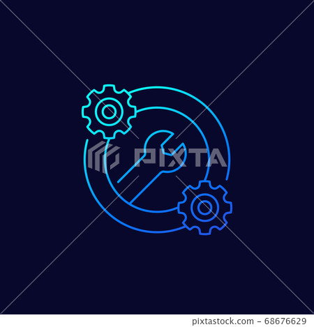 Settings Optimization Icon optimization, settings icon, linear design - Stock Illustration ...