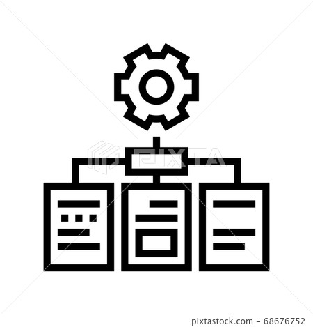 analyzing documents line icon vector illustration 68676752