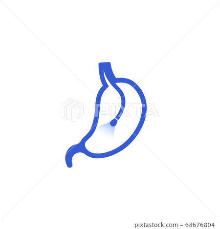 endoscopy icon, stomach and endoscope, vector 68676804