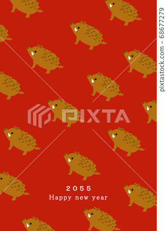 2055新年賀卡模板 68677279