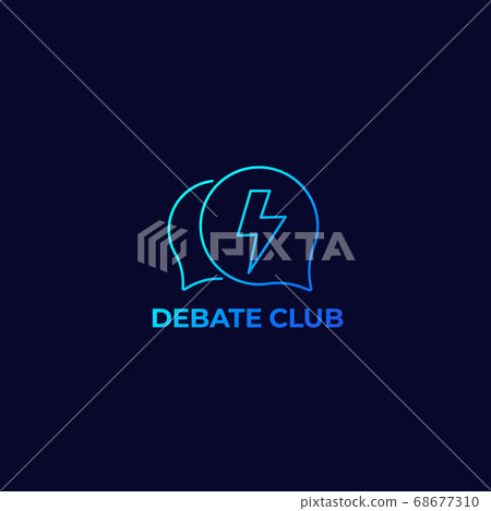 debate club vector logo, linear - Stock Illustration [68677310] - PIXTA