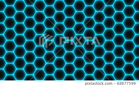 Abstract geometric blue hexagon seamless pattern background. Vector illustration eps10 68677599