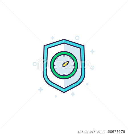 security meter icon with outline - Stock Illustration [68677676] - PIXTA