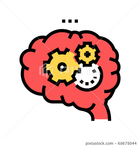 working and thinking brain color icon vector illustration working and thinking brain color icon vector illustration 68678044
