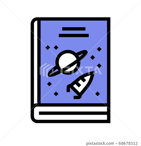 science fiction genre color icon vector illustration 68678312