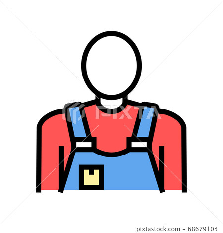 mover service worker color icon vector illustration mover service worker color icon vector illustration 68679103