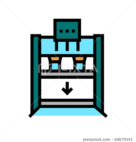 plywood cold press equipment color icon vector illustration 68679341