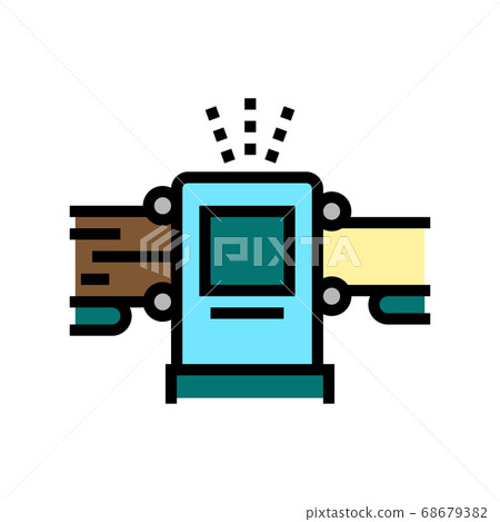 log debarking machine color icon vector illustration 68679382