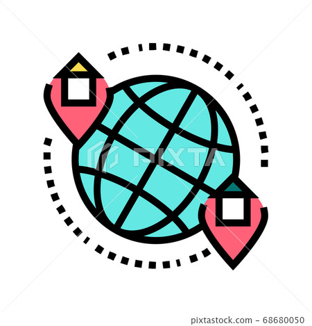 rental house world location color icon vector illustration rental house world location color icon vector illustration 68680050