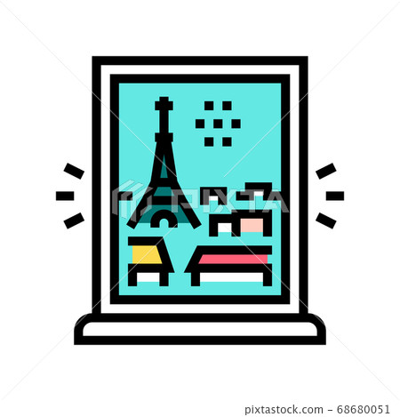 view from window on paris color icon vector illustration view from window on paris color icon vector illustration 68680051
