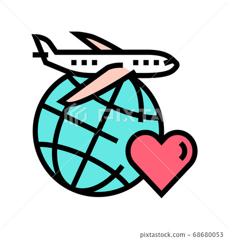 love for traveling color icon vector illustration love for traveling color icon vector illustration 68680053