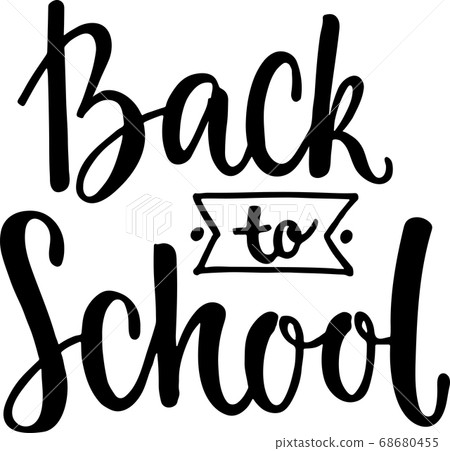 Back to school - hand writting sign for template. Vector stock illustration isolated on white background. Back to school - hand writting sign for template. Vector stock illustration isolated on white background. 68680455
