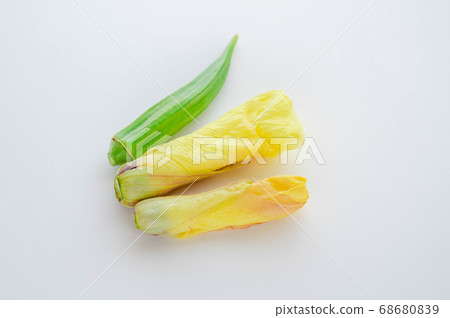 Flower okra edible 68680839