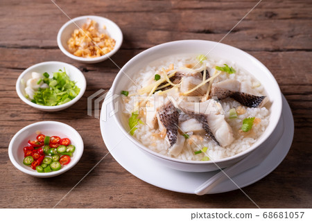 Fish Porridge,rice soup with sliced fish. 68681057