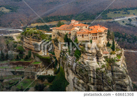 Varlaam monastery located on the huge rock, Varlaam monastery located on the huge rock, 68681308