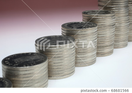 Stacks of money coins Stacks of money coins 68681566