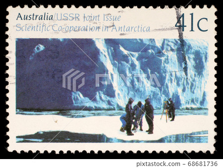 Stamp printed in the Australia shows Glaciology, Cooperation in Antarctic Research 68681736