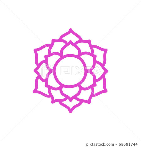 chakra sahasrara doodle icon, vector color 68681744