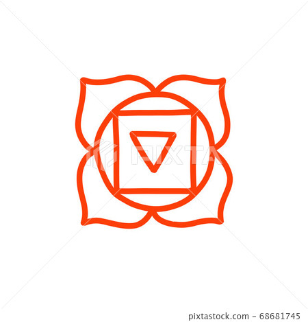 chakra muladhara doodle icon, vector color 68681745