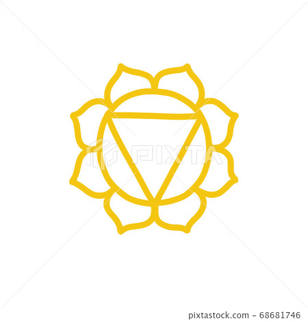 chakra manipura doodle icon, vector color 68681746