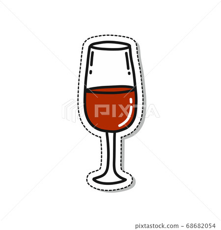 glass of wine doodle icon, vector color glass of wine doodle icon, vector color 68682054