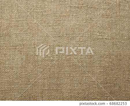 Natural linen raw uncolored textured sacking burlap background. Hessian sack canvas woven texture. 68682253