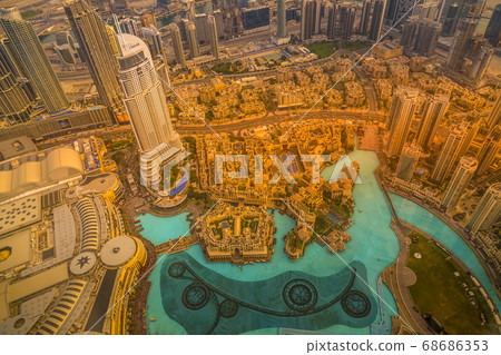 Dubai skyline as seen from the Burj Khalifa Observatory Dubai skyline as seen from the Burj Khalifa Observatory 68686353