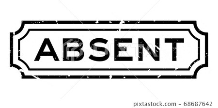 Grunge black absent word rubber business seal... - Stock Illustration ...