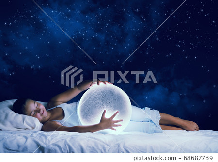 Girl dreaming before sleep 68687739