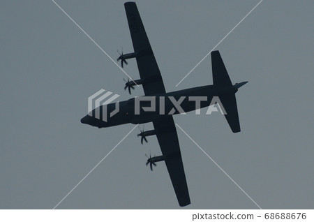 C-130 Hercules training at Yokota Air Base during the evening 68688676