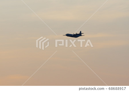 C-130 Hercules training at Yokota Air Base during the evening 68688917