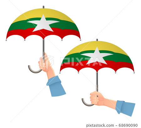 Myanmar flag umbrella Myanmar flag umbrella 68690090