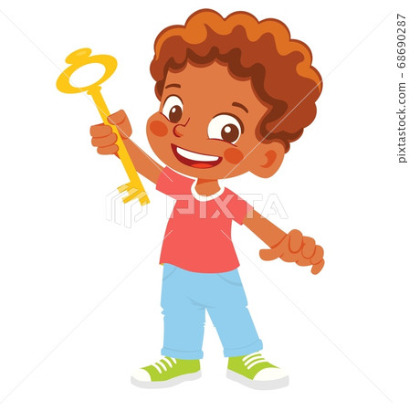 boy holds key 68690287