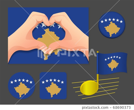 Kosovo flag icon. Kosovo flag icon. 68690373