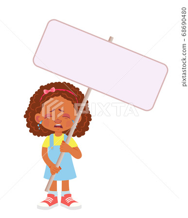 African Girl holding banner African Girl holding banner 68690480