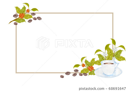 水彩咖啡框架 68691647
