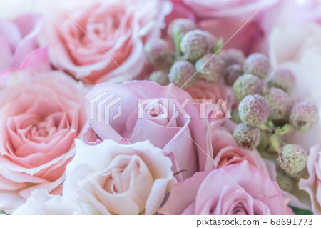 Bouquet of roses in pastel colors 68691773