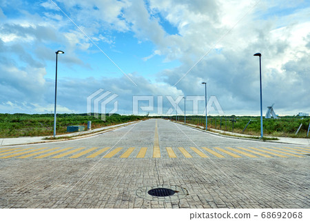 Pedestrian crossing on the road. Pavement, 68692068